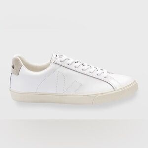 Veja Esplar Leather Logo Sneakers in White Color Size 8